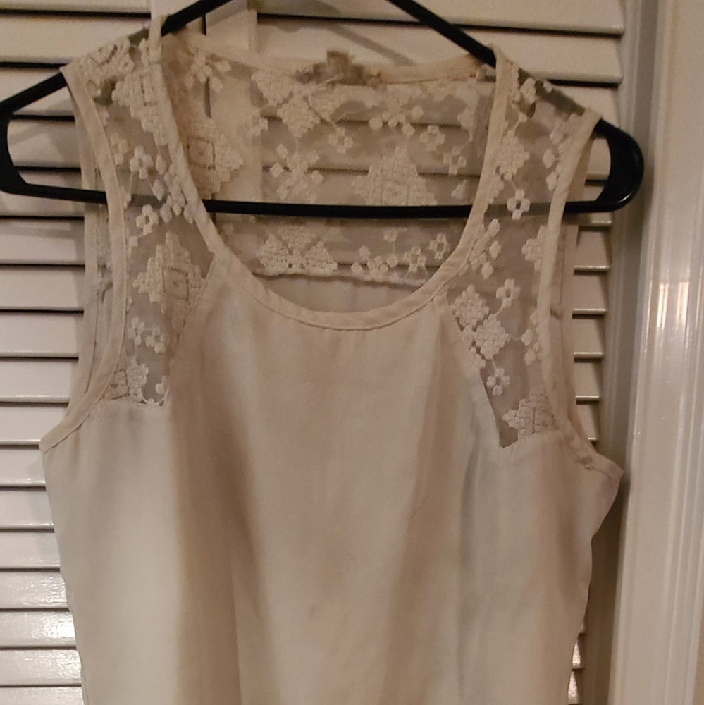 White lace detail blouse